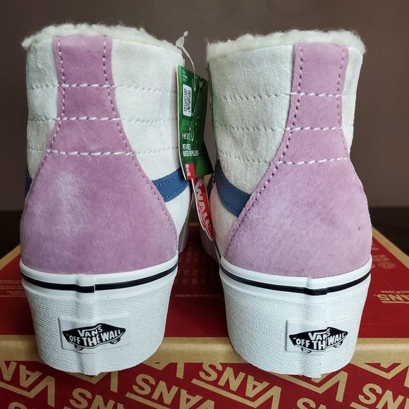 Vans Sk8-Hi Tapered PLATFORM Pig Suede Sherpa Women Size 7, Men Size 5.5 - Picture 7 of 11